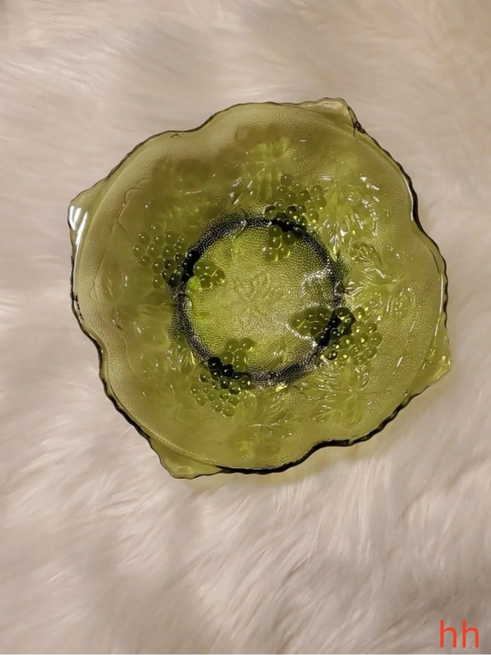 Green Glass Decorative Bowl by